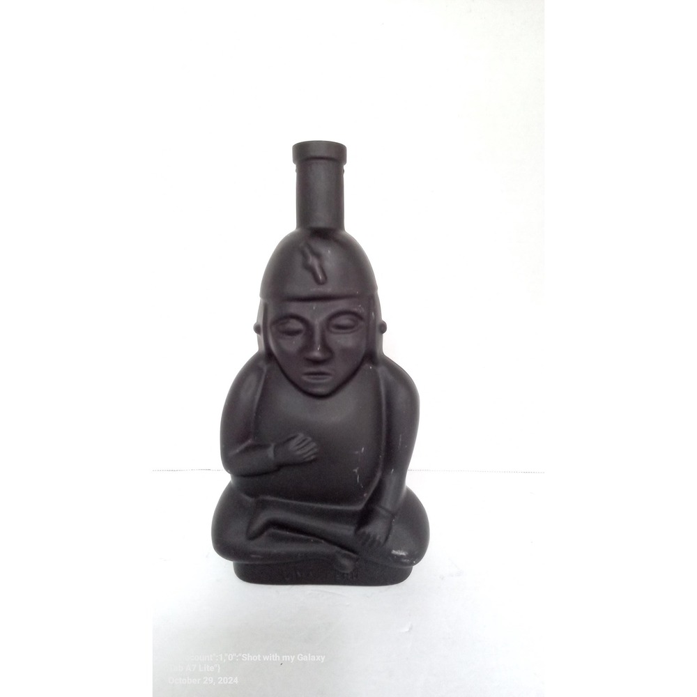 Aztec Mayan Inca Style Decorative Vase Bottle Black Statue Decor